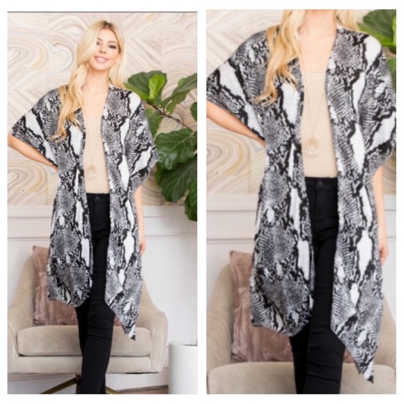Other - Sexy Snakeskin Animal Print Kimono Wrap Arms Robe Swim Coverup O/S S-2XL